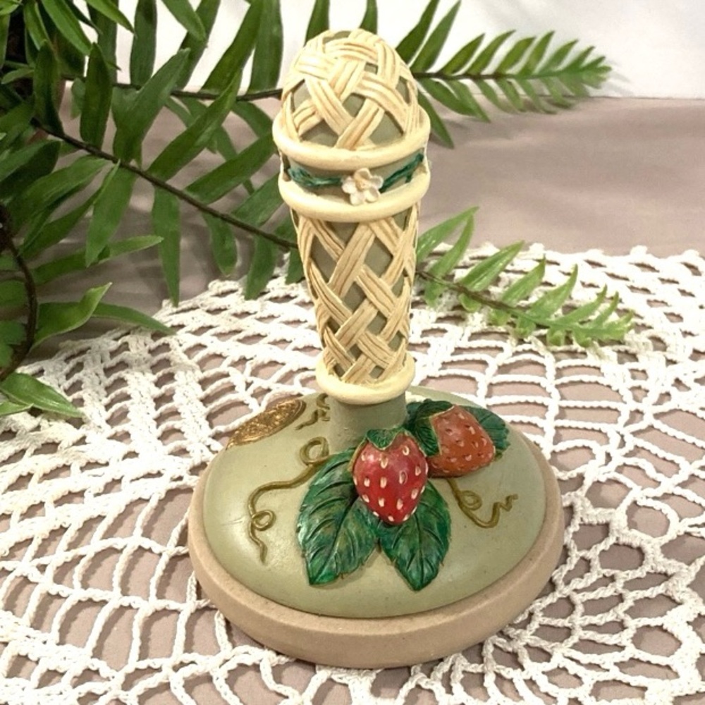 Vintage Strawberry Design Cookie Stamp Brown Bag Cookie Art 1995